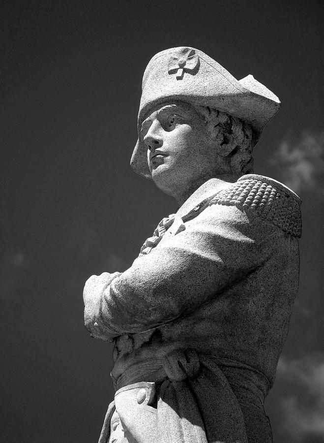 Revolutionary War Soldier in BW Photograph by Susan Lafleur