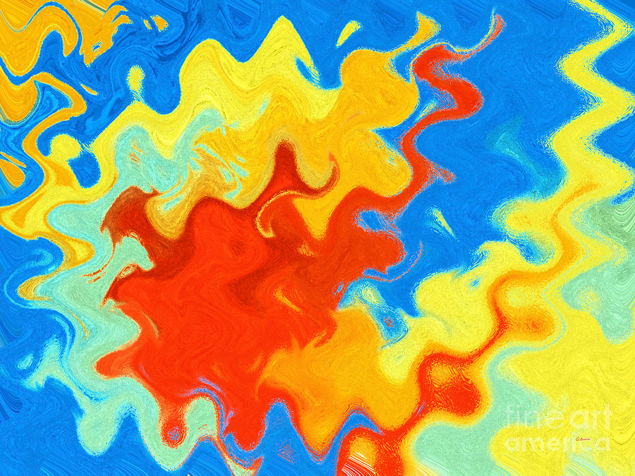 Revolving Waters - Colorful Abstract Painting by Claudia Ellis Painting by Claudia Ellis