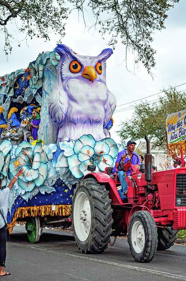 Rex Mardi Gras Parade IV - Why The Owl Has Such Big Eyes Photograph by Steve Harrington