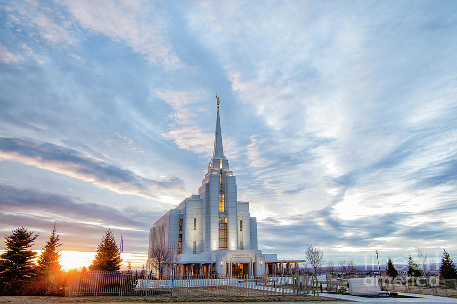 Rexburg Temple Early Spring Sunset Photograph By Bret Barton Fine Art America