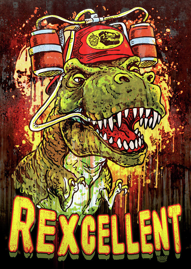 Afname sigaret kristal Rexcellent Beer Dino Digital Art by Allen Mudgett