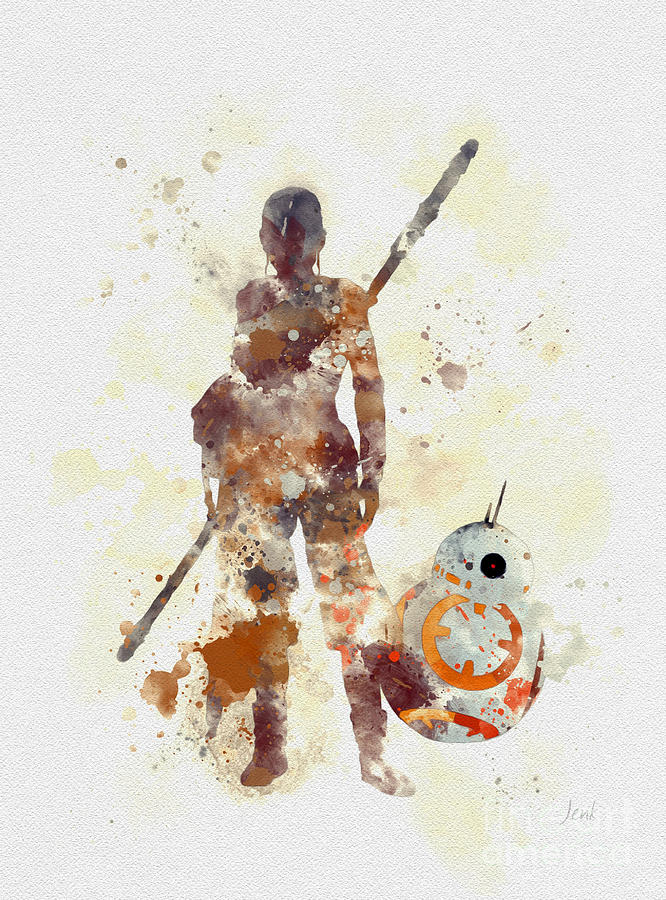 Rey and BB8 Mixed Media by My Inspiration