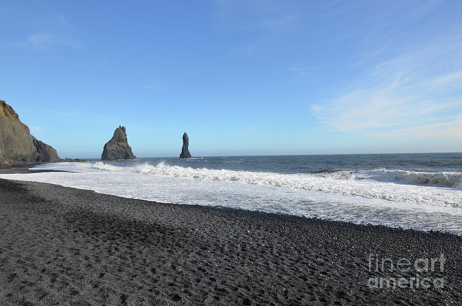 Reynisfjara Beach and Reynisdrangar Sea Stacks in Iceland Photograph by DejaVu Designs