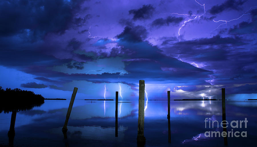 Lightning Photograph - Blue Nights #2 by Quinn Sedam