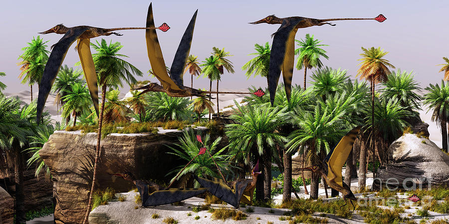 Rhamphorhynchus Jurassic Habitat Digital Art by Corey Ford