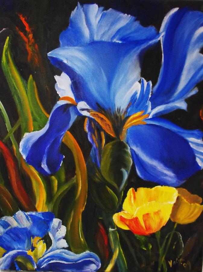 Rhapsody in Blue Painting by Valerie Curtiss