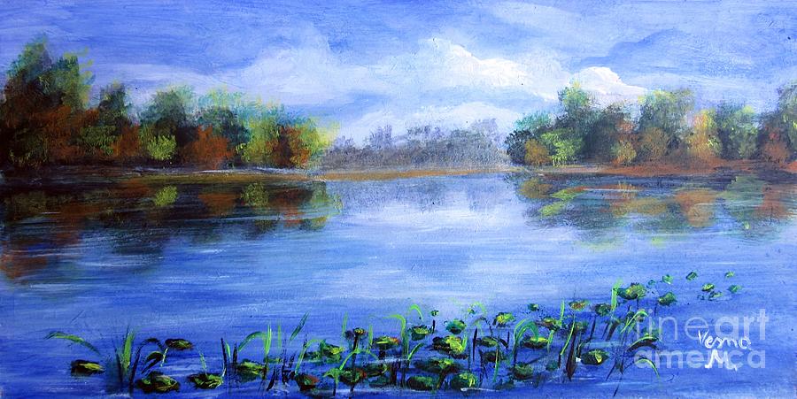 Landscape Painting - Rhapsody in Blue by Vesna Martinjak