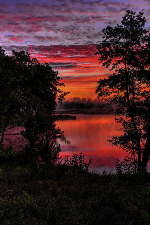 Rhinelander Flowage Sunrise Reflection Photograph by Dale Kauzlaric