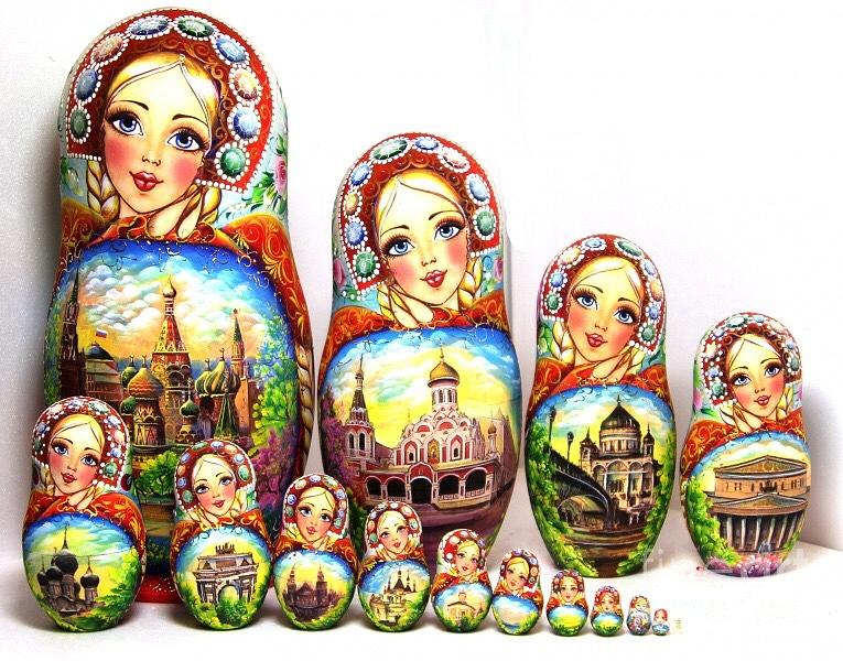 Russian Doll Sculpture - Rhinestones Of Moscow by Viktoriya Sirris