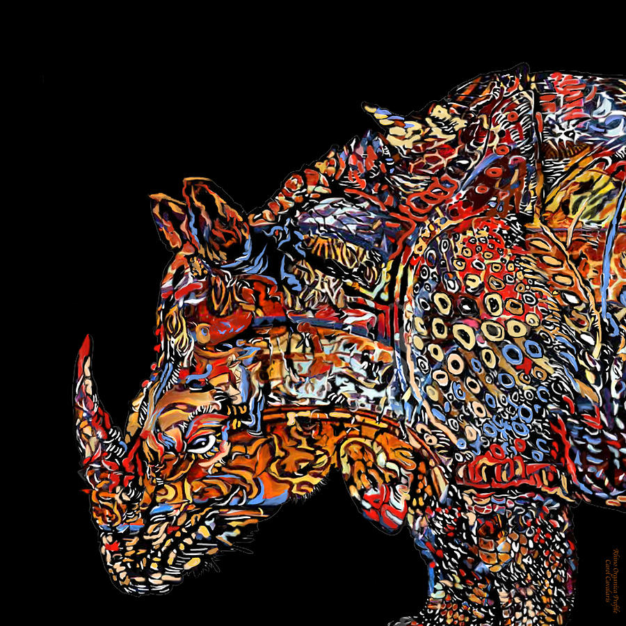 Rhino 1 Profile Organica Mixed Media by Carol Cavalaris