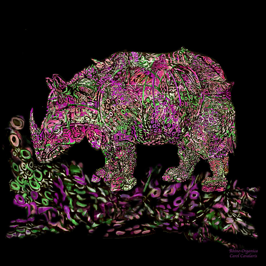 Rhino 3 Organica Mixed Media by Carol Cavalaris