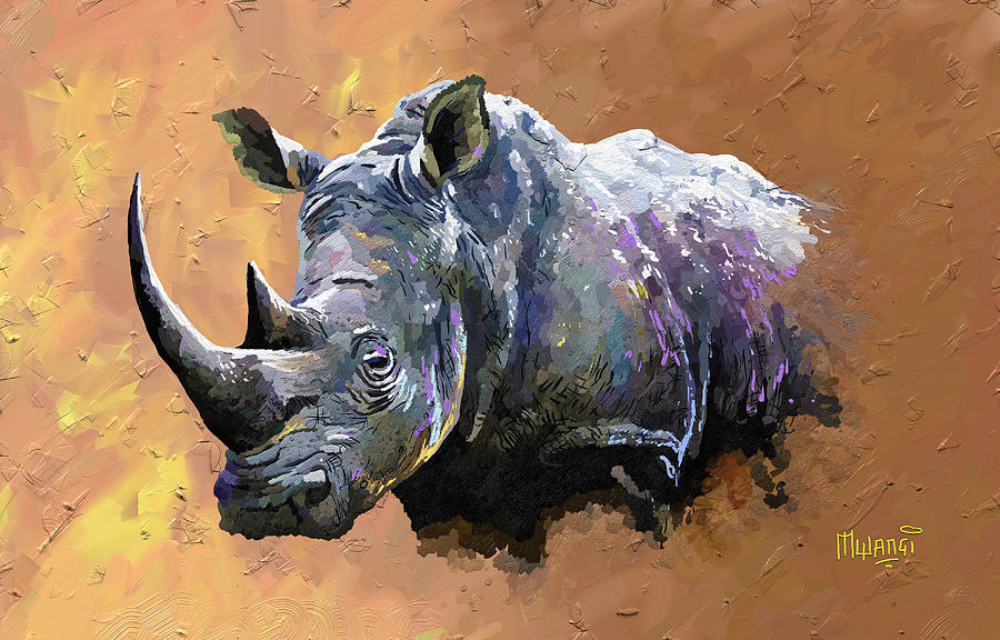 Rhino Painting by Anthony Mwangi