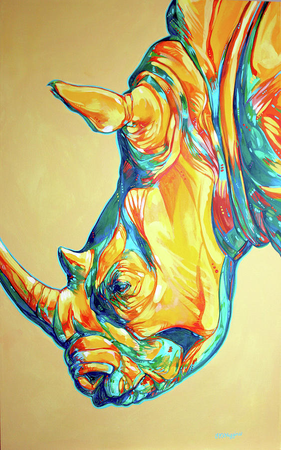 Rhino Painting by Derrick Higgins | Fine Art America