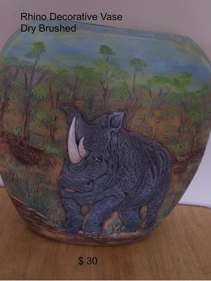 Rhino Ceramic Art by Vijay Sharon Govender