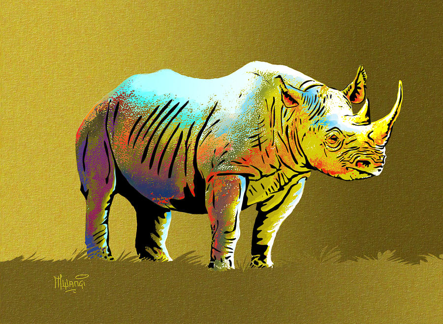 Rhinoceros Painting by Anthony Mwangi