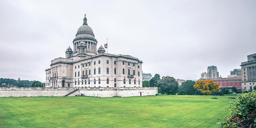 Space Photograph - Rhode Island State Capitol Building On Cloudy Day by Alex Grichenko
