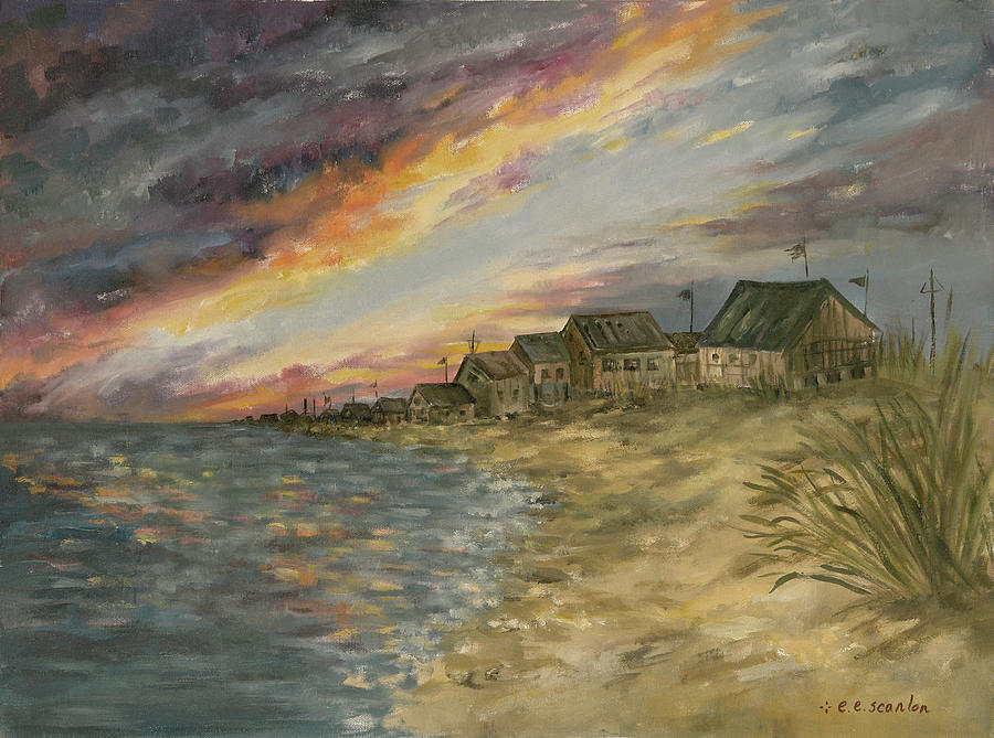 Sunset Painting - Rhode Island Sunset by E E Scanlon
