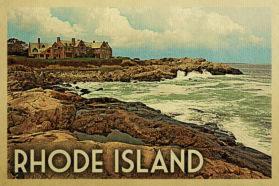 Rhode Island Digital Art - Rhode Island Vintage Travel Poster by Flo Karp