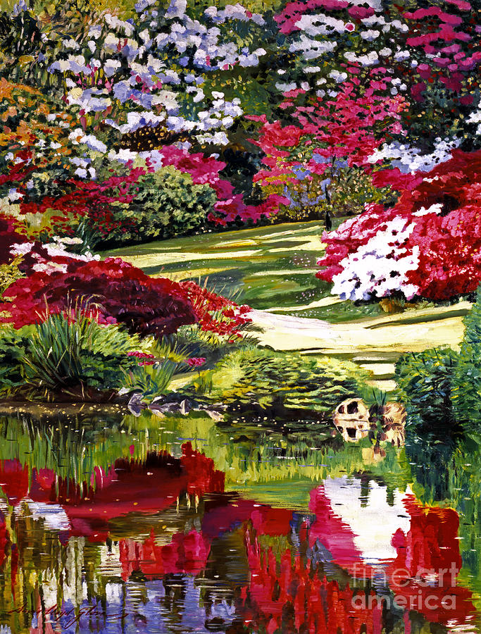 Rhodendron Reflections Painting by David Lloyd Glover