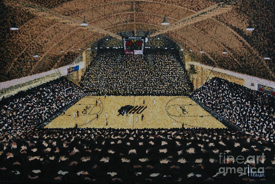Basketball Painting - Rhodes Field House by Terry Hester