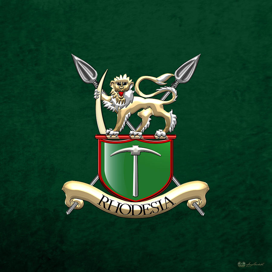 Rhodesian Army Emblem over Green Velvet Digital Art by Serge Averbukh