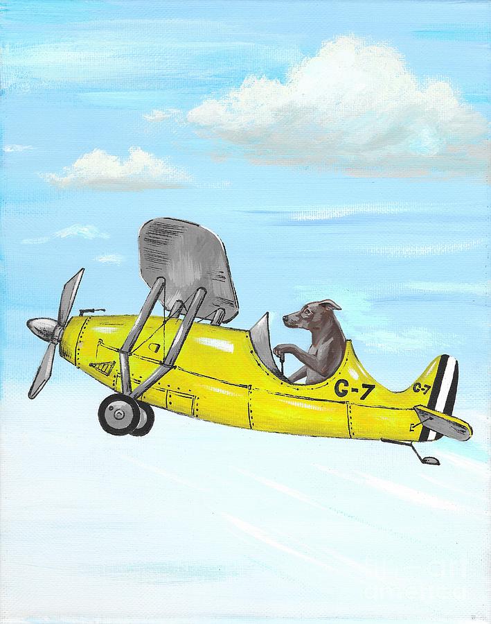 Rhodesian Ridgeback In Flight Painting by Margaryta Yermolayeva