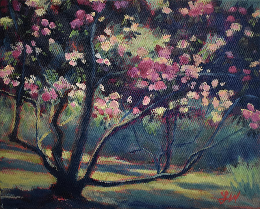 Rhododendron Painting - Rhododendron in Full Bloom by Lauren Waterworth Rhododendron Painting - Rhododendron in Full Bloom by Lauren Waterworth