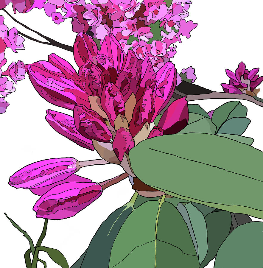 Rhododendron Painting by Jamie Downs