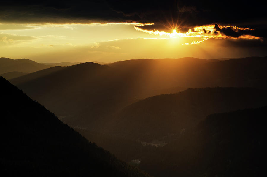 Rhodope Mountains at sunset Photograph by Steve Somerville