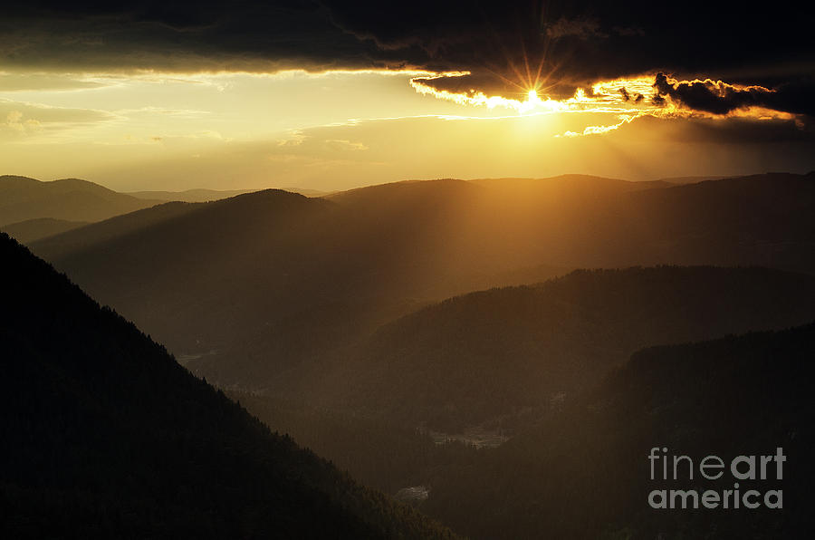 Rhodope Mountains Sunset Photograph by Steve Somerville