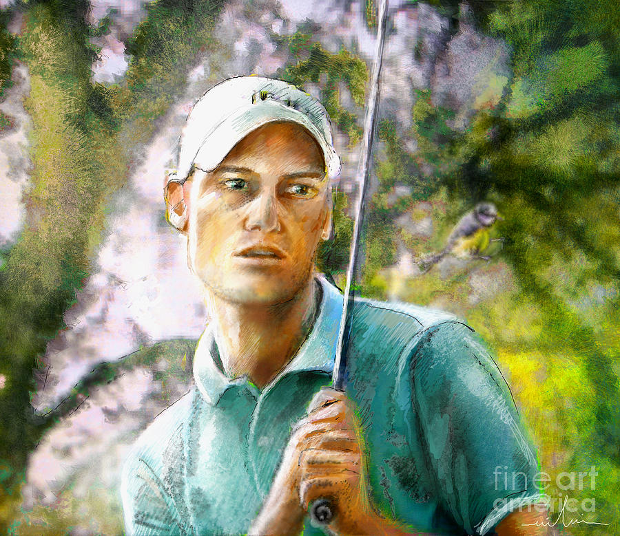 Golf Painting - Rhys Davies  by Miki De Goodaboom