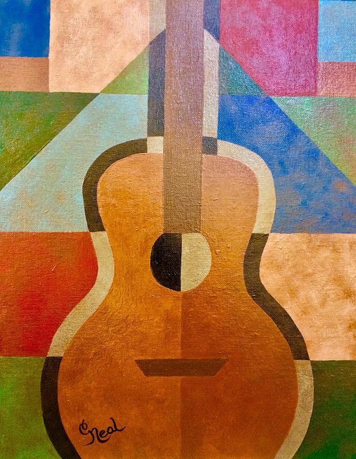 Rhythm Guitar Painting by Carol Neal