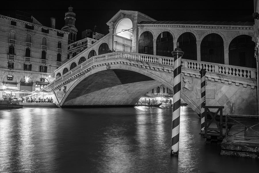 Rialto Bridge Black and White  Photograph by John McGraw