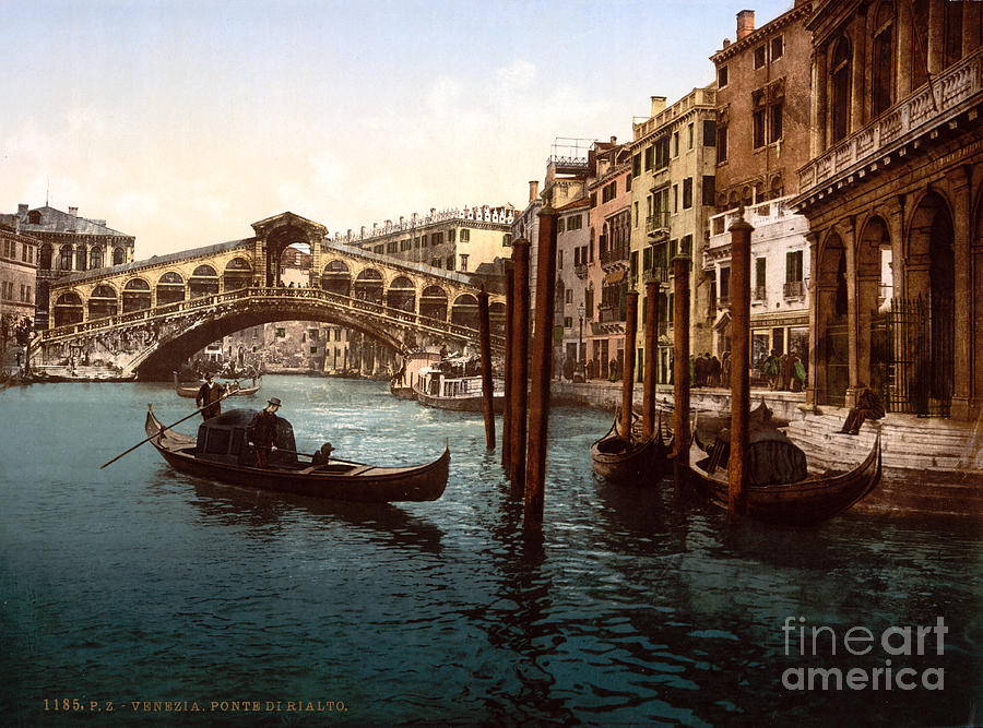 Rialto Bridge, Grand Canal, 1890s Photograph by Science Source