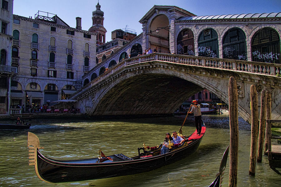 Bridge Photograph - Rialto Bridge in Venice Italy by David Smith