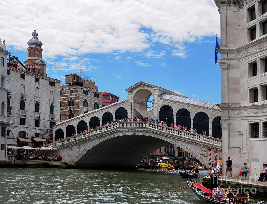 Rialto Bridge on the Grand Canal in Venice Italy Photograph by Louise Heusinkveld