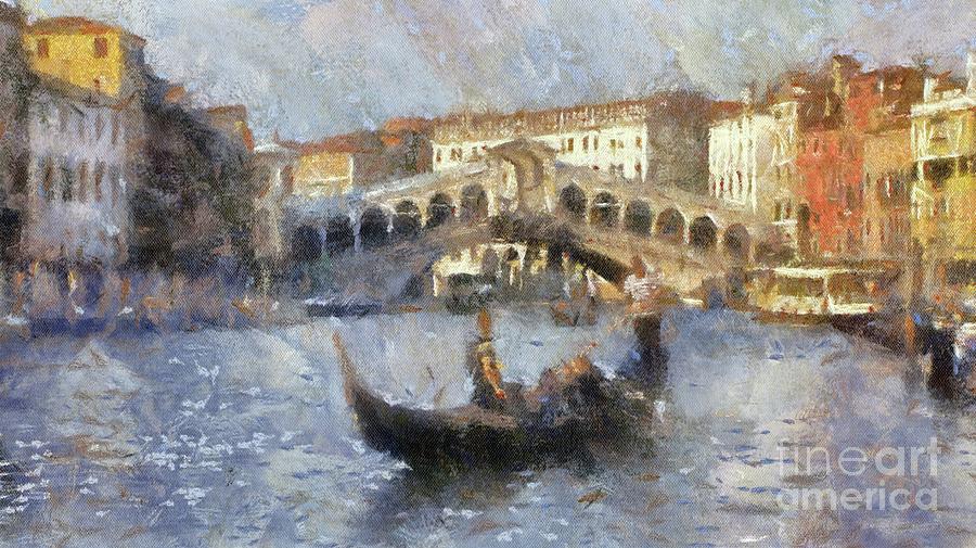 Rialto Bridge, Venice, Italy Painting by Esoterica Art Agency