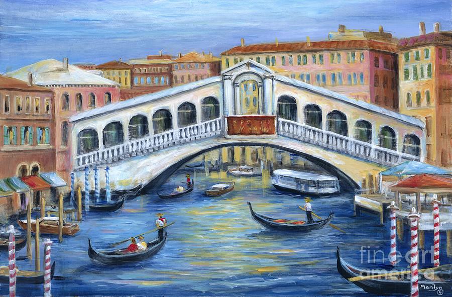 Rialto Bridge Venice Painting by Marilyn Dunlap