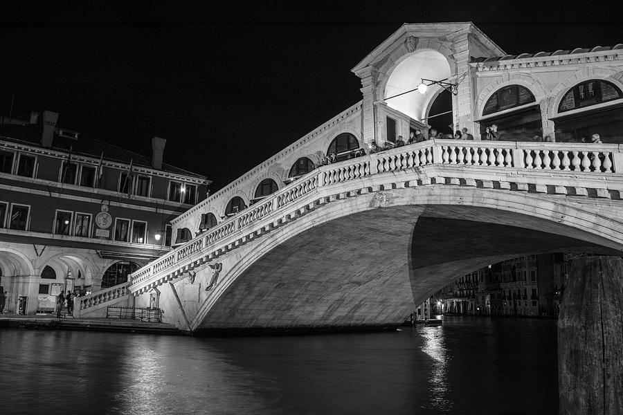 Rialto Bridge Venice Night  Photograph by John McGraw