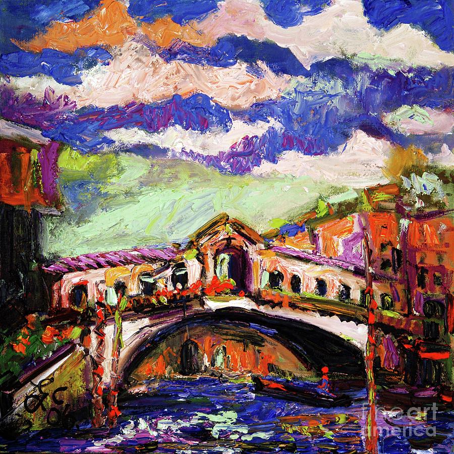 Rialto Bridge Venice Oil Painting Painting by Ginette Callaway