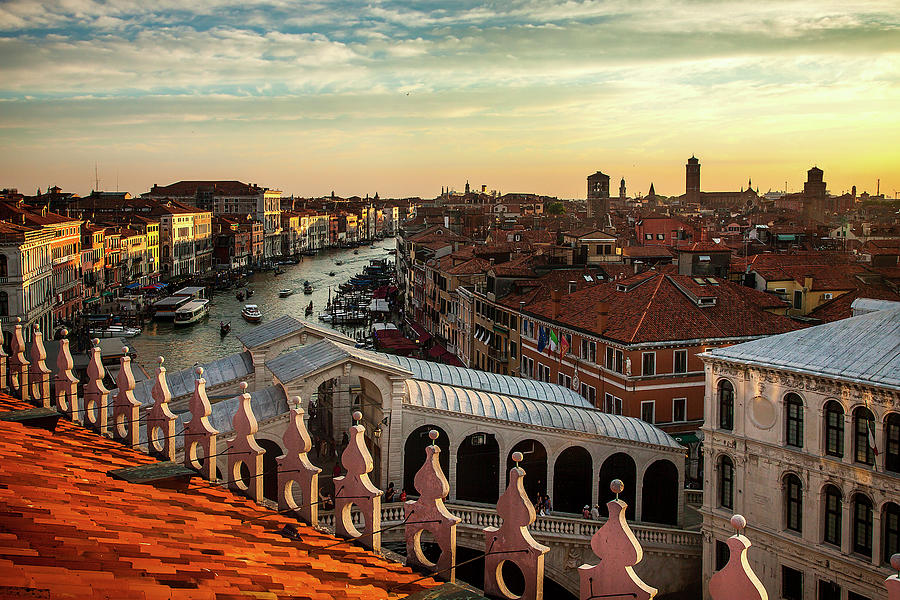 Sunset Photograph - Rialto from Above by Andrew Soundarajan