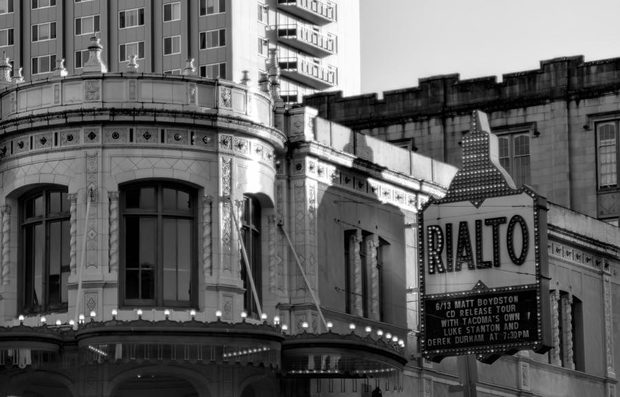 Rialto Tacoma Black and White Photograph by Cathy Anderson