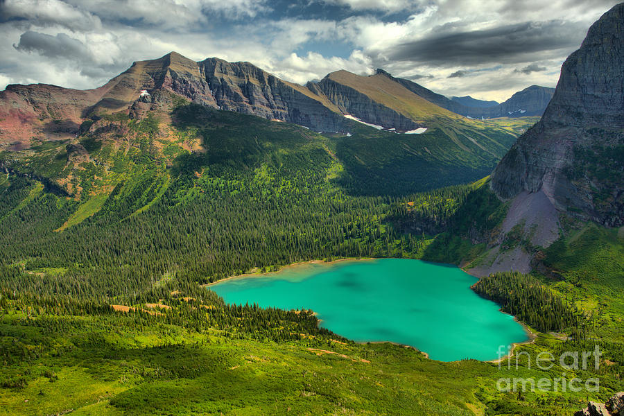 Rainbow Mountains Over Grinnell Lake Photograph by Adam Jewell