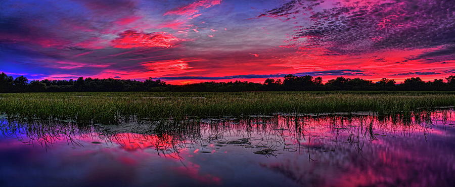 Rib River Sunset Panoramic Photograph by Dale Kauzlaric