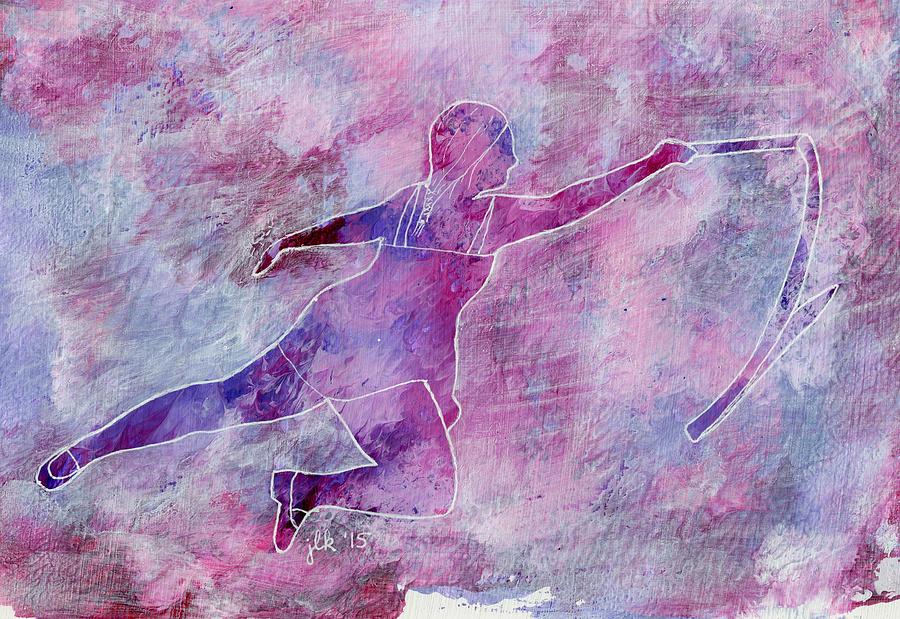 Ribbon Ballet Dancer 2 Painting by Lori Kingston
