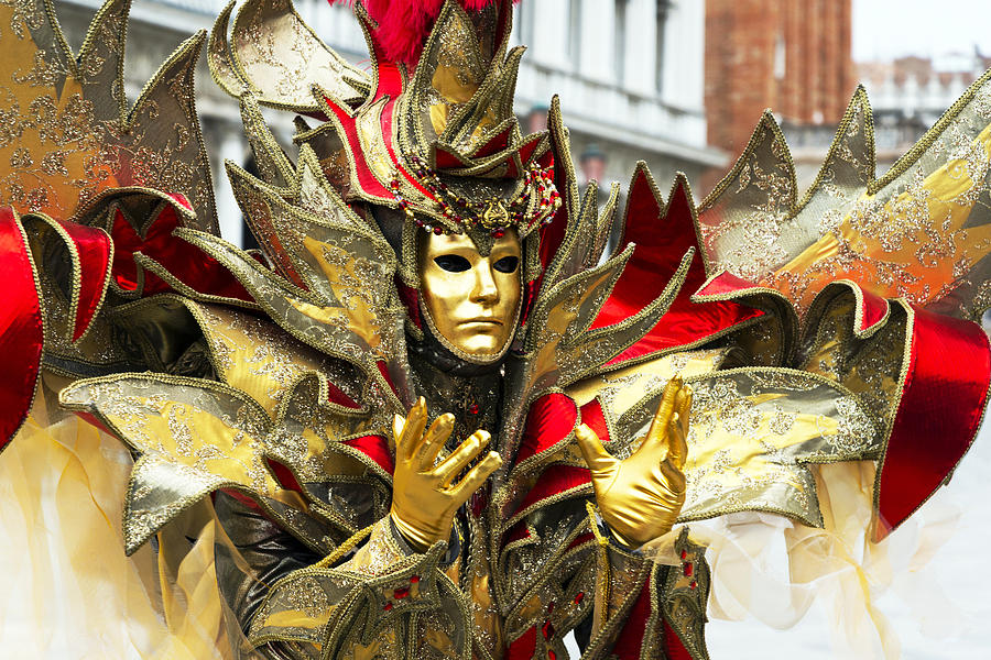 Hat Photograph - Ribbon Man 2015 Carnevale di Venezia Italia by Sally Rockefeller