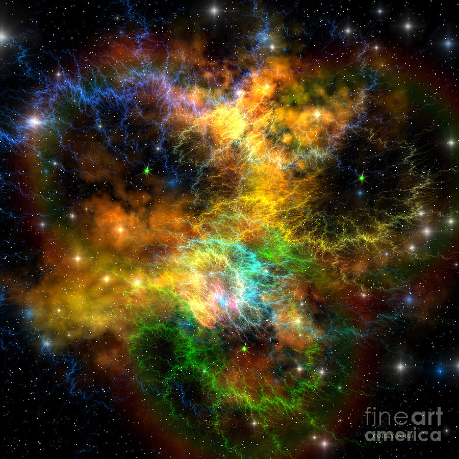 Ribbon Nebula Painting by Corey Ford