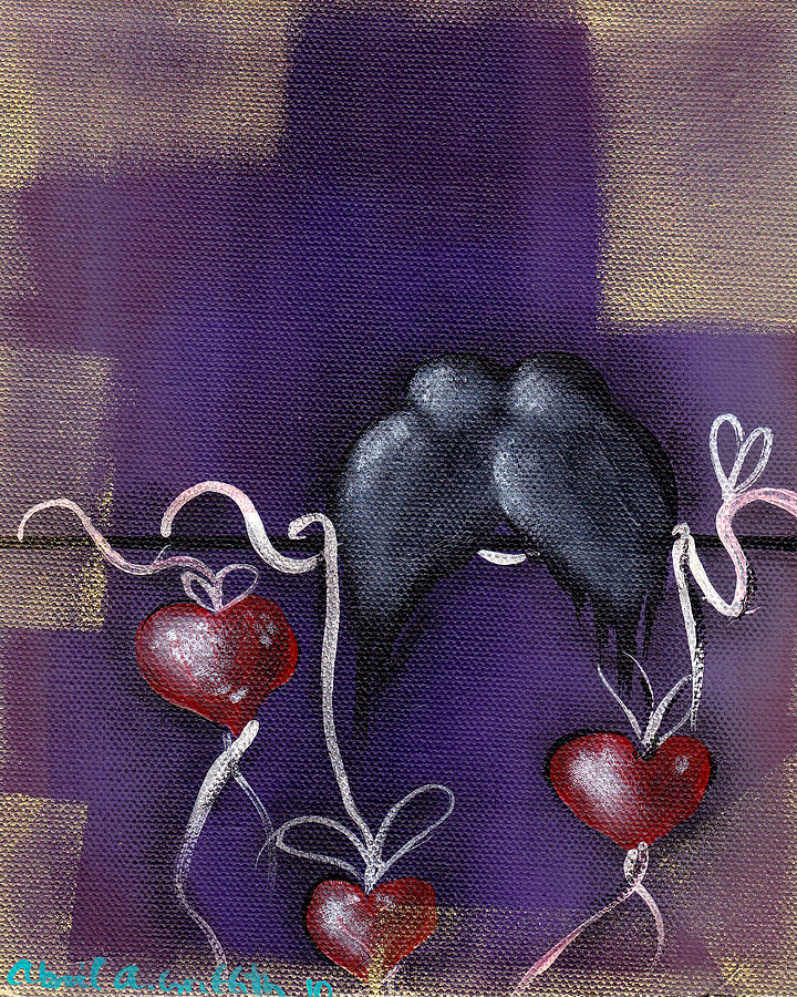 Ribbons of Love Painting by Abril Andrade