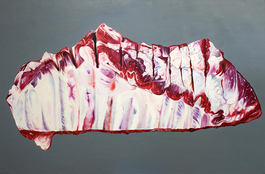 Meat Painting - Ribs by Michelle Fattibene