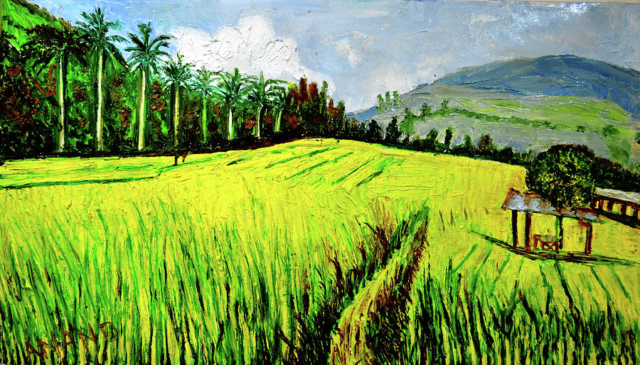 Rice Fields Painting by Anand Swaroop Manchiraju